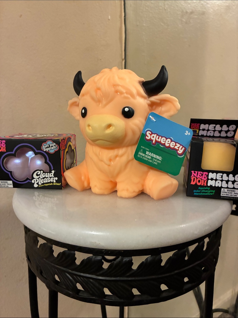 Peach Buffalo Squishy Toy for Kids